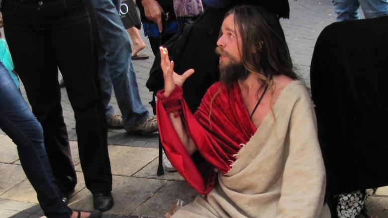 Man role-playing as Jesus