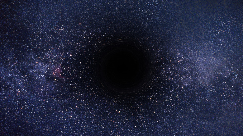 Material falling into black hole