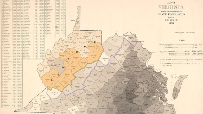 Map of West Virginia slave population 1860