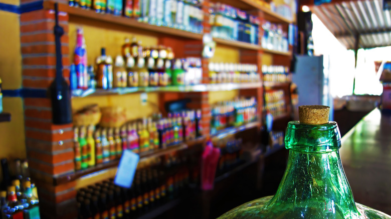 Mexico City shop with alcohol