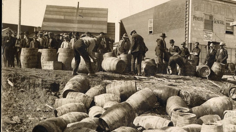 Prohibition raid barrels