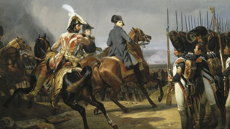 Napoleon reviewing troops at Jena