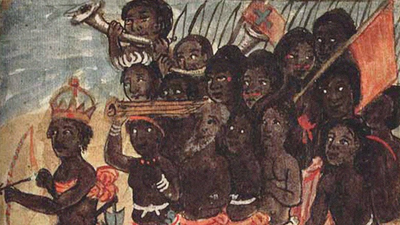 Nzinga with entourage