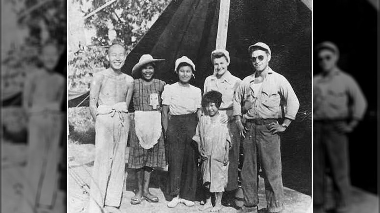 Guy Gabaldon with people who surrendered