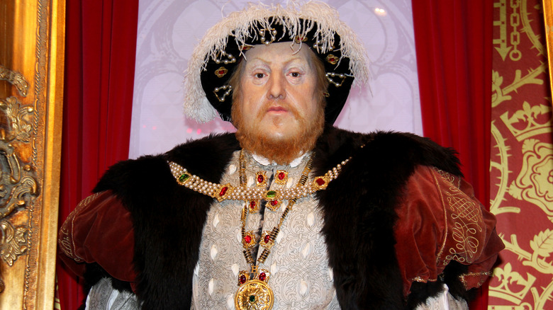 Wax figure of King Henry VIII in royal garb