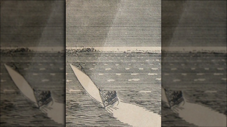 illustration of boat on water in swallows and amazons 