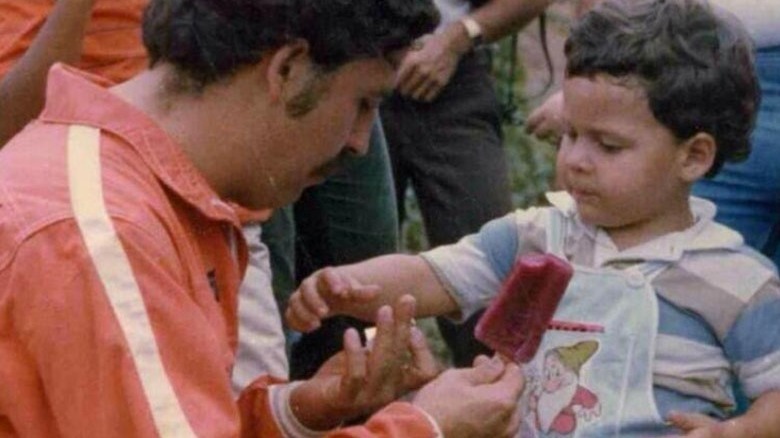 Pablo Escobar with a child