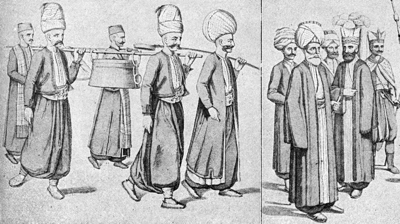 illustration of Janissaries in uniform