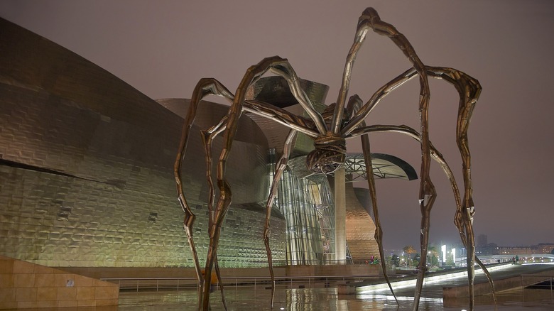 The spider sculpture Maman by Louise Bourgeois outside Guggenheim Museum Bilbao Spain