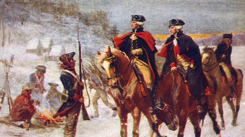 George Washington and Lafayette at Valley Forge.
