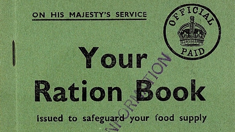 Cropped photo of a child's ration book from World War II, from the National Archives