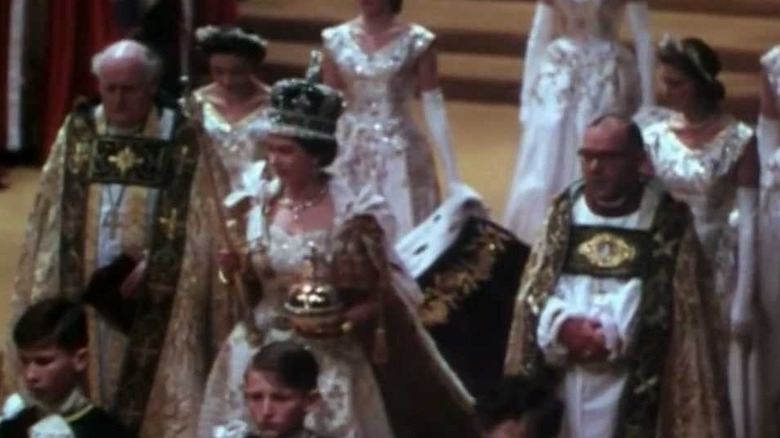 Elizabeth II in the Robes of Estate at her Coronation