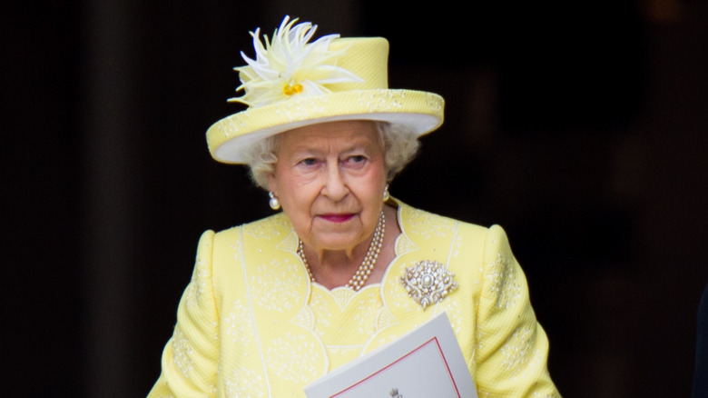 Queen Elizabeth II in yellow