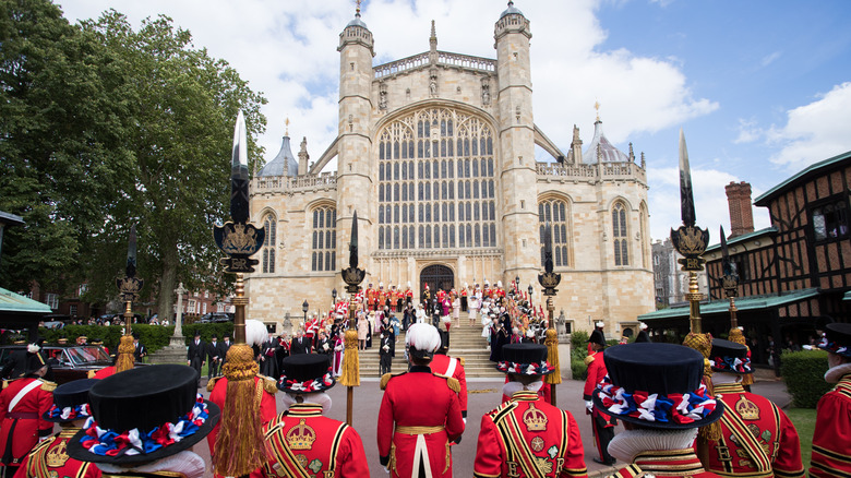 garter day in front of st. george chapel 