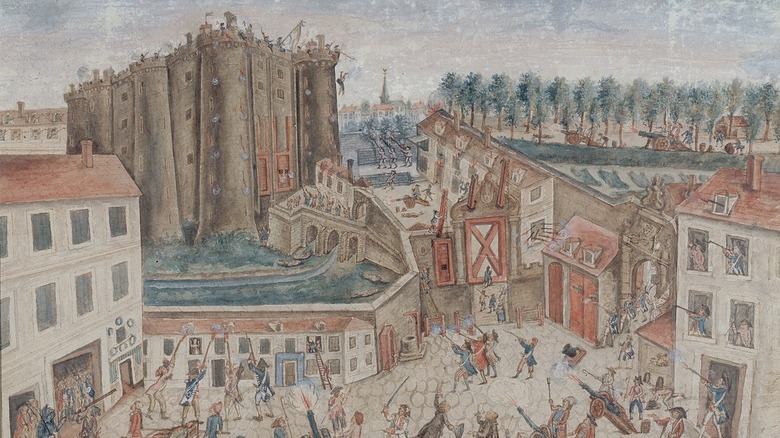 The besieging of the Bastille, by Claude Cholat, an eye witness