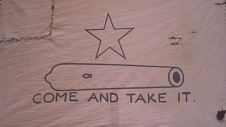 Come and Take It Flag replica showing star and cannon