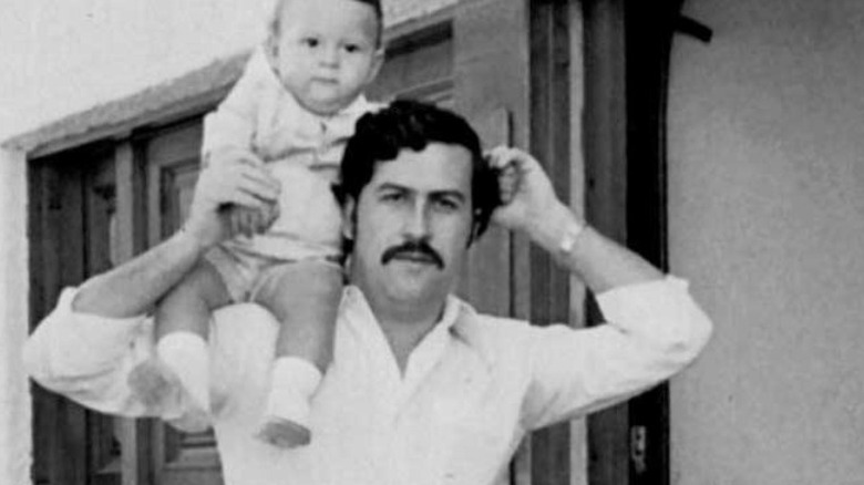 Pablo Escobar with his child