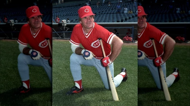 Pete Rose posing in uniform in 1984