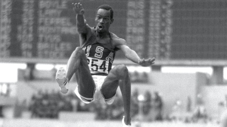 Bob Beamon sets long jump record