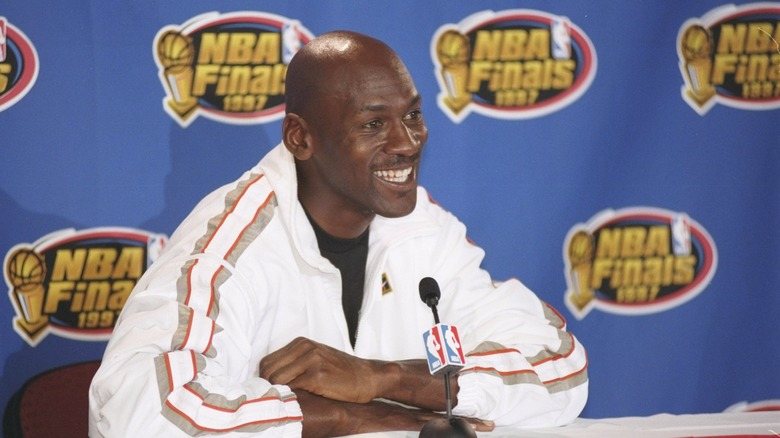 Michael Jordan at press conference