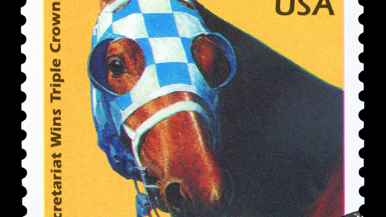 Postage stamp depicting racehorse Secretariat