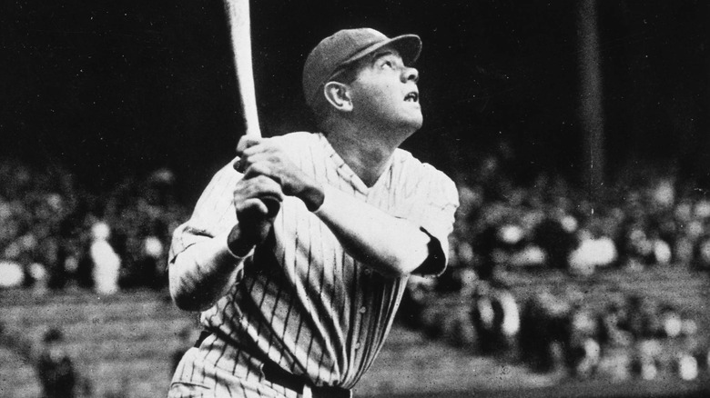 Babe Ruth swinging