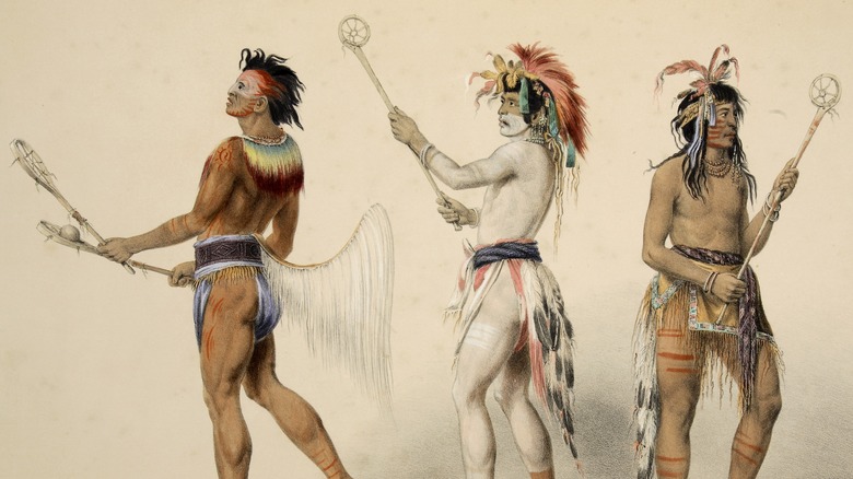 Native American lacrosse players