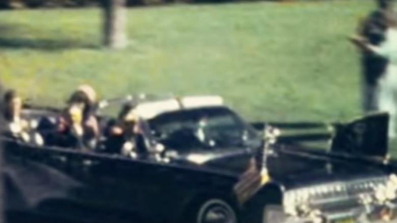 jfk assassination with umbrella in bottom left