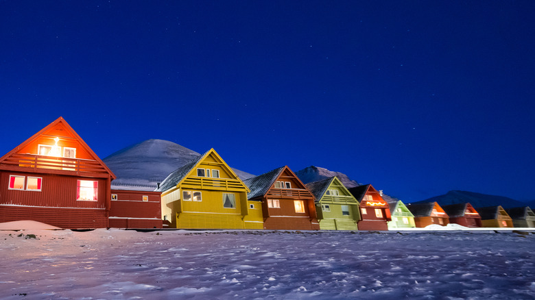 houses in polar winter 