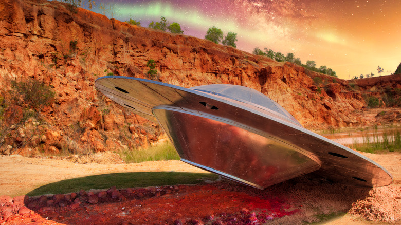 UFO on ground in desert