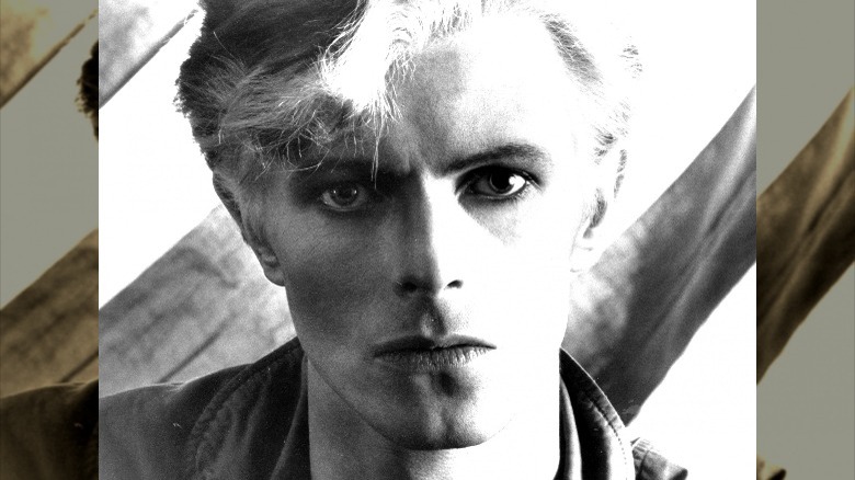 David Bowie looking forward intensely