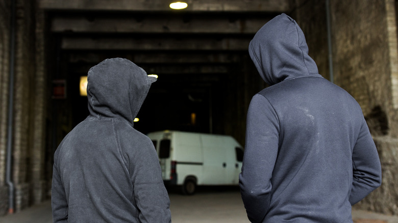 Teen boys in an alley