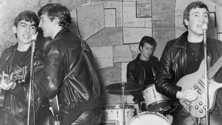 The Beatles performing with Pete Best on drums