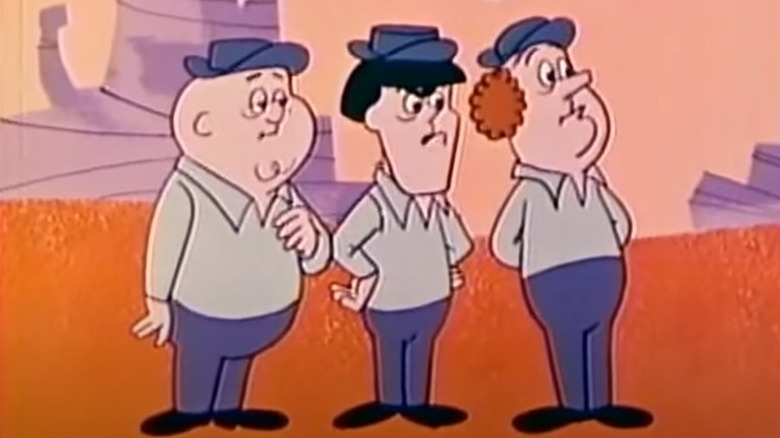 The Three Stooges as they appeared in The New Three Stooges cartoon. 
