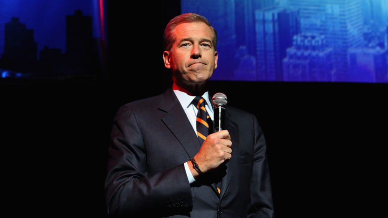 Brian Williams onstage at a 2014 NY comedy festival