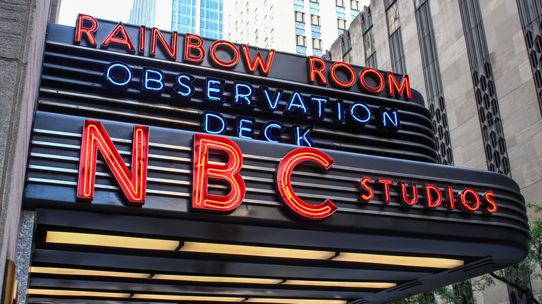 The entrance to NBC World Headquarters