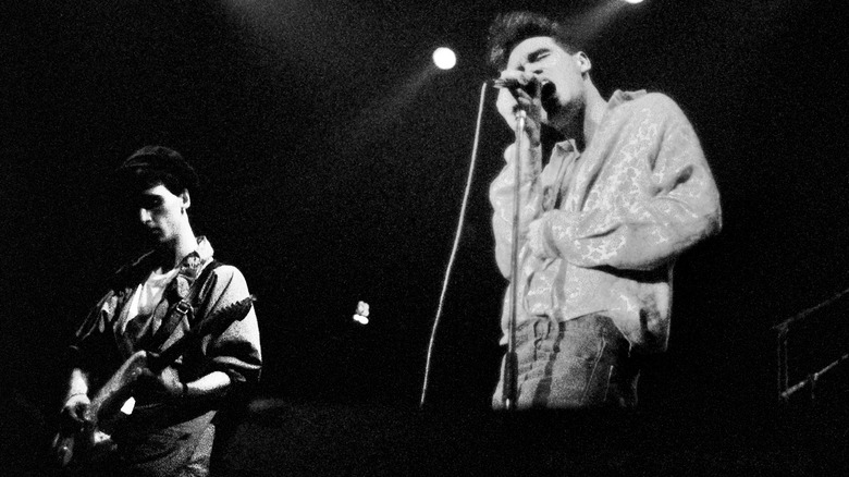 Johnny Marr  and Morrissey of the Smiths onstage in 1986