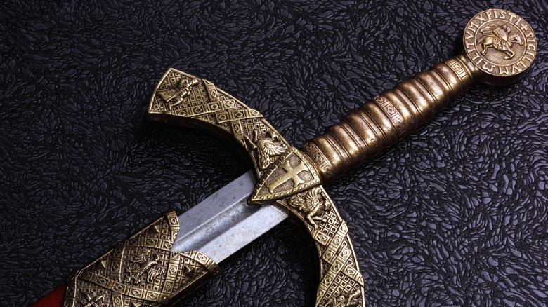 Sword against dark background