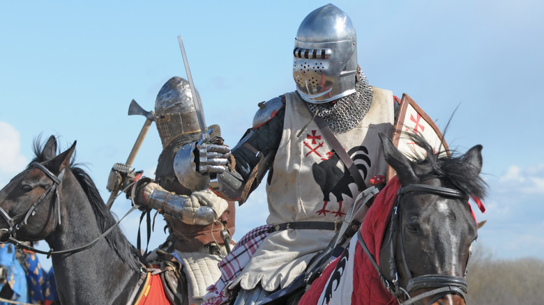 Mounted knights in battle