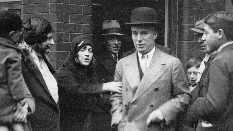 Charlie Chaplin in crowd