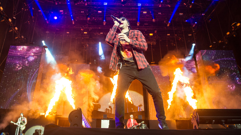 M. Shadows performing with Avenged Sevenfold