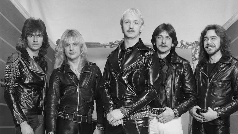 Judas Priest group photo black and white