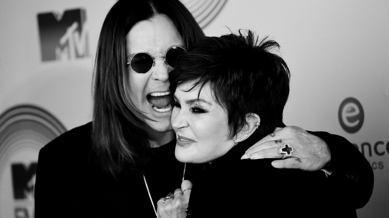 Ozzy Osbourne and Sharon Obourne smiling