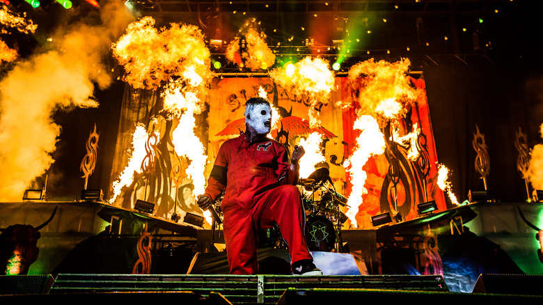 Slipknot concert with pyrotechnics