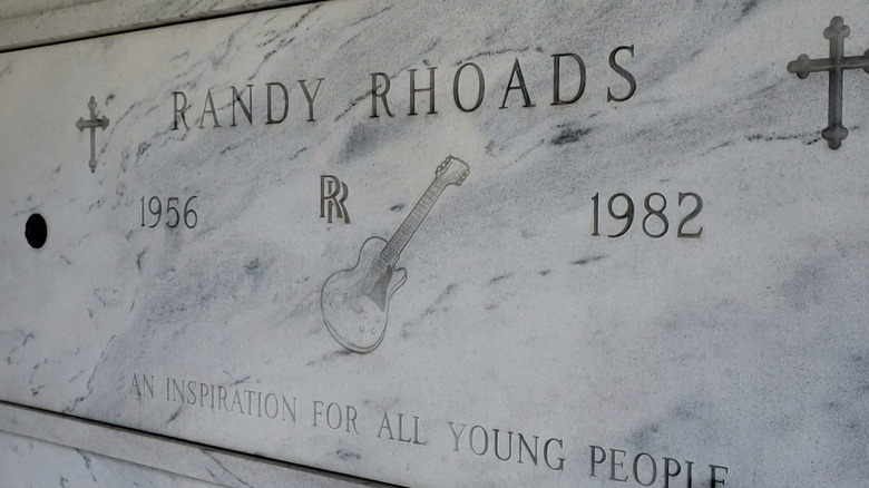 The gravesite of Randy Rhoads.
