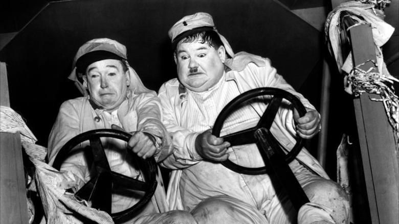 Stan Laurel and Oliver Hardy in The Flying Deuces