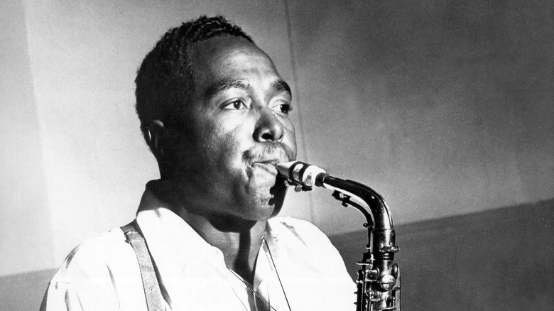 Charlie Parker playing the saxophone