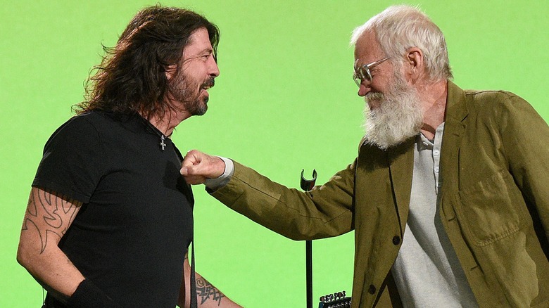 Dave Grohl and David Letterman