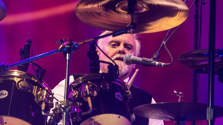 Roger Taylor playing drums