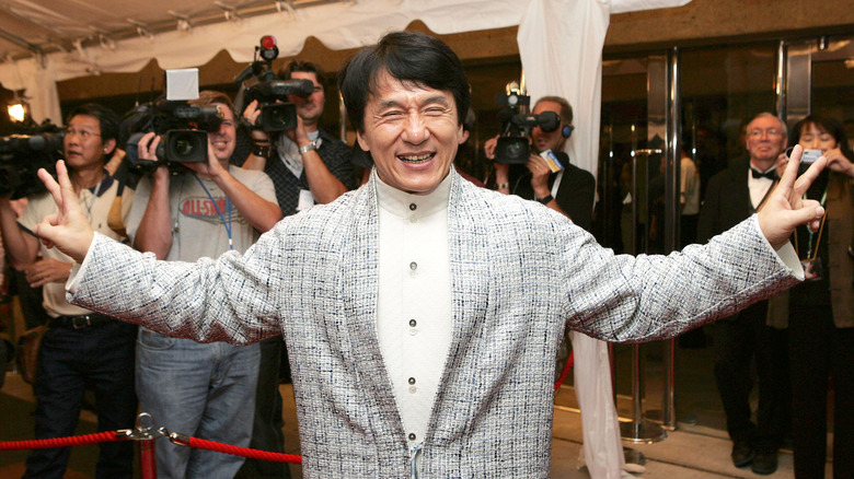 Jackie Chan posing at premiere